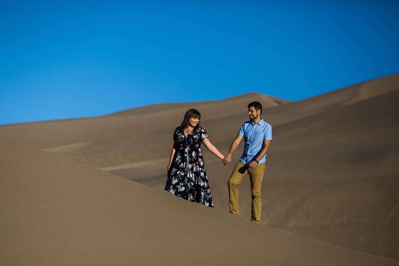 great sand dunes national park engagement photos