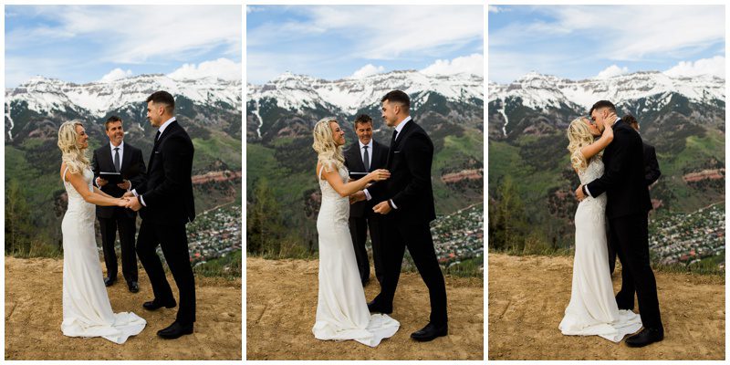 Telluride Colorado Wedding First Kiss