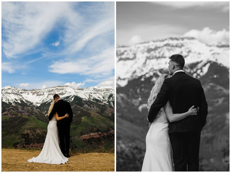 Top of mountain in Telluride Colorado wedding