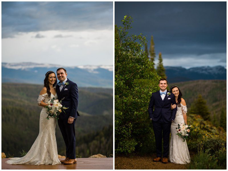 Sunset Photos of Wedding Couple at Granby Ranch