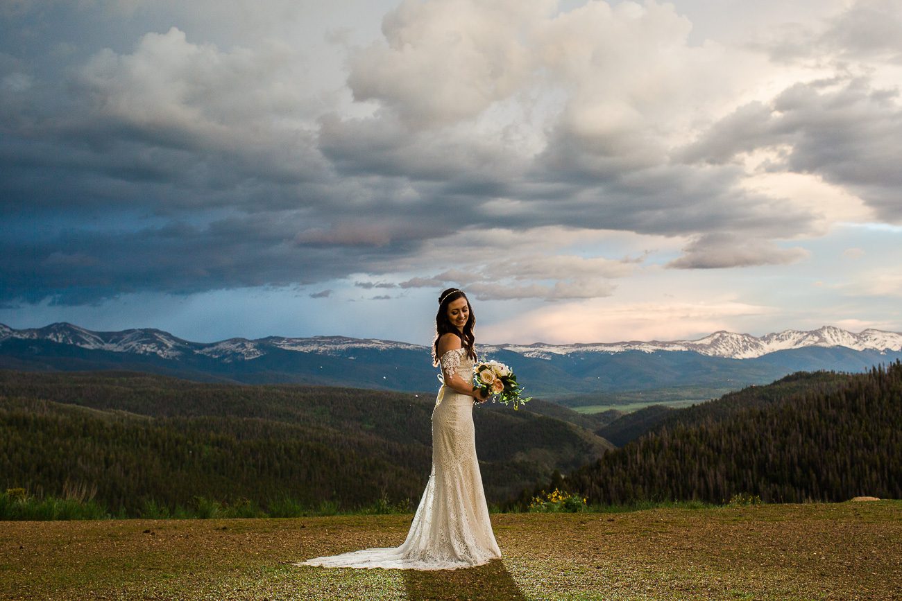 Sunset Photos of Bride at Granby Ranch
