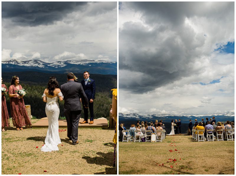 Stormy ceremony at Granby Ranch Wedding