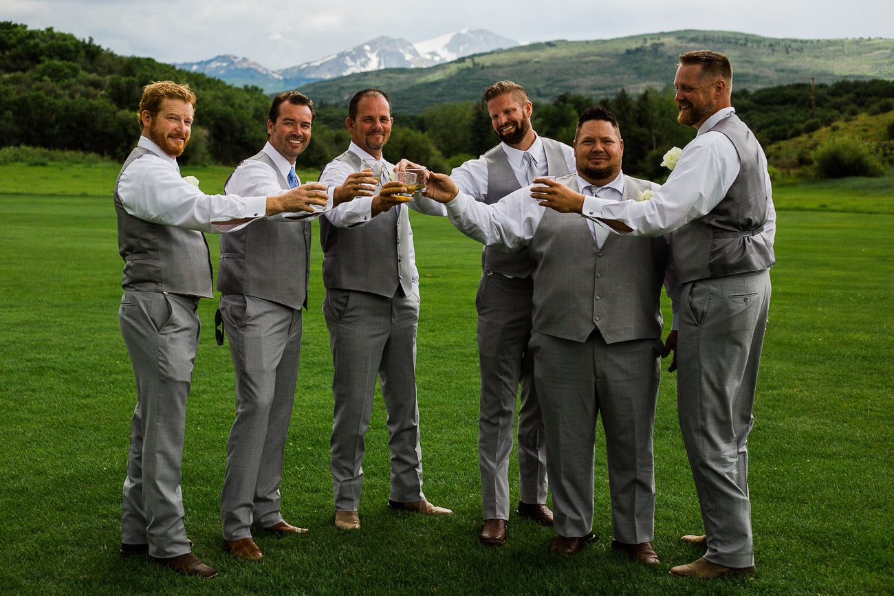 Groomsmen Photos in Snowmass Colorado Wedding