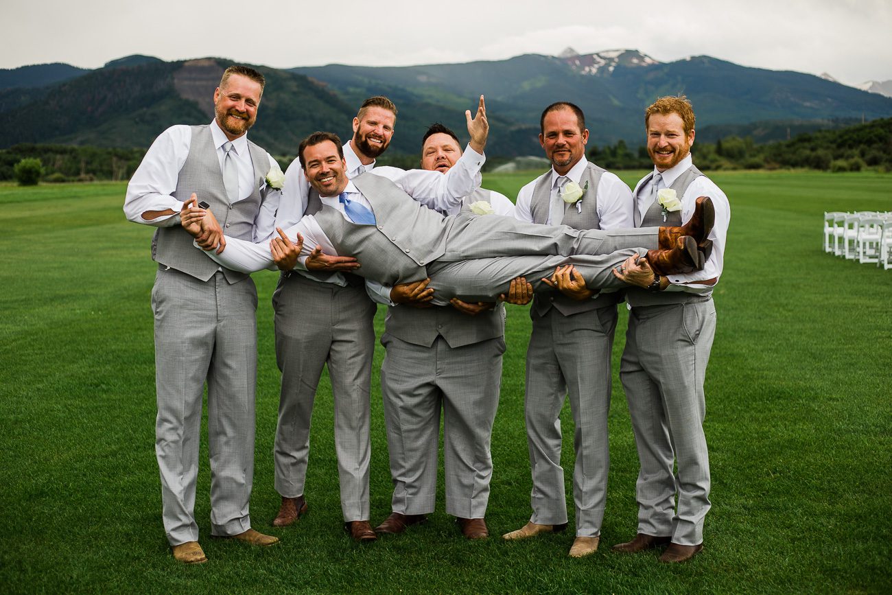 Groomsmen Photos in Snowmass Colorado Wedding