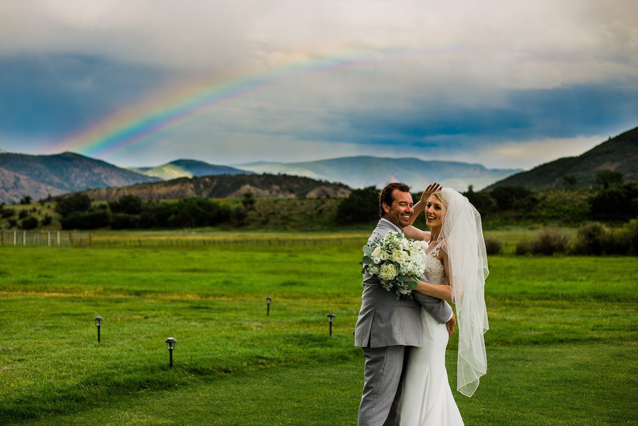 Wedding Photo with Rainbow
