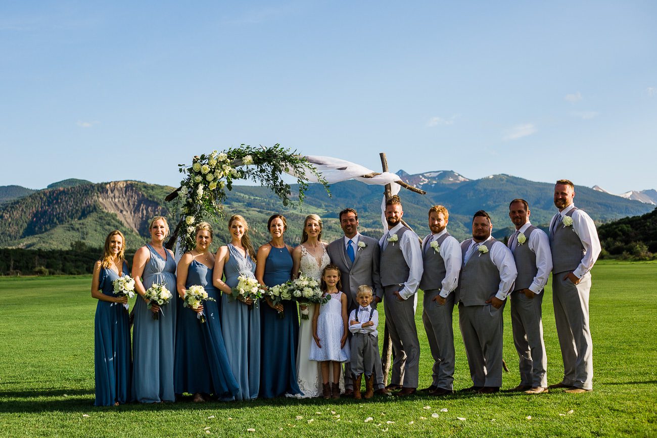 Bridal Party at Colorado mountain wedding
