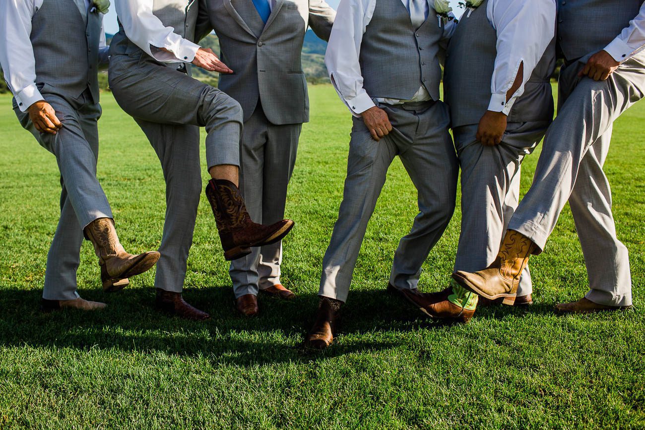Cowboy boots at wedding