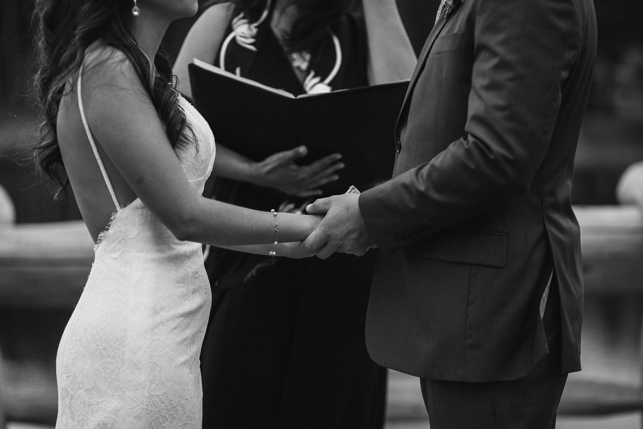 Holding hands during ceremony