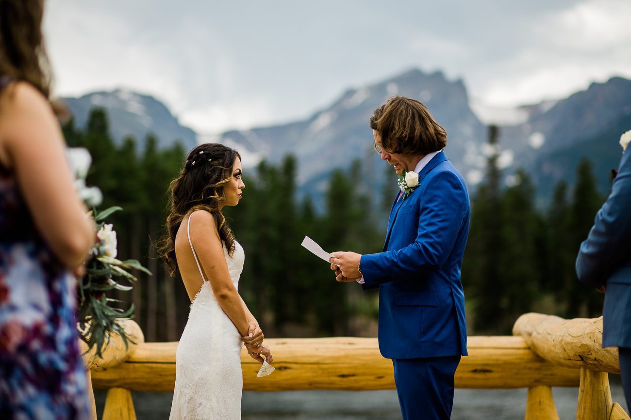 Reading vows at Sprague Lake RMNP