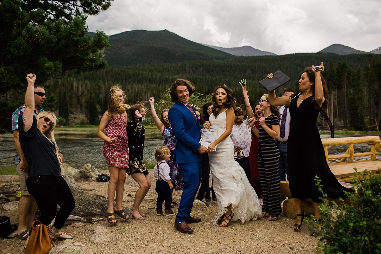 Fun wedding photo in Colorado