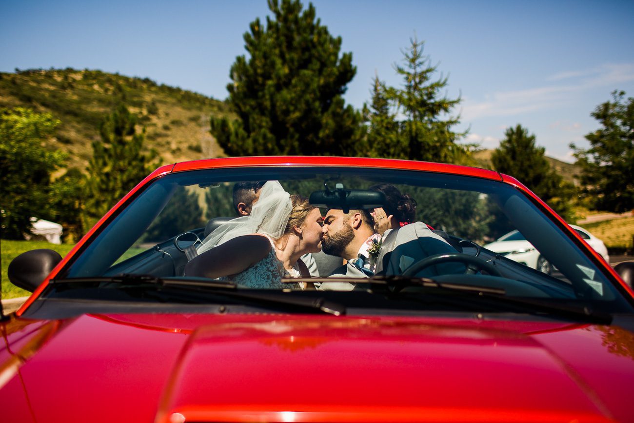 Wedding photo with convertible