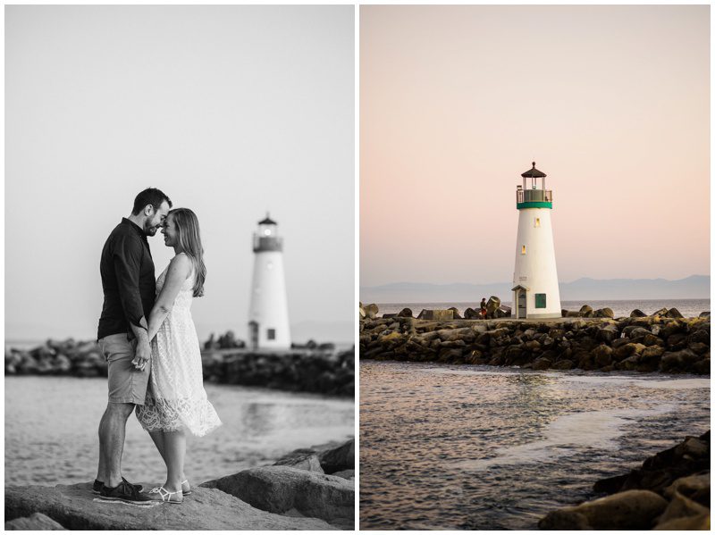 Santa Cruz Engagement Photos with Lighthouse