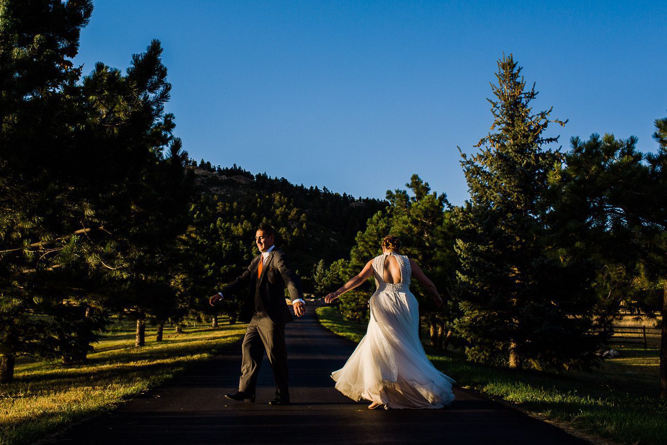 Bride and Groom twirling picture s