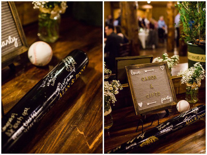 Baseball themed wedding