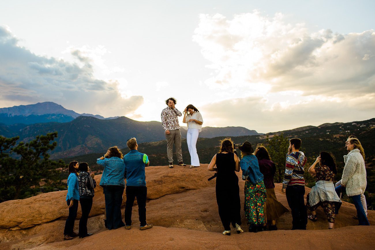 Elopement ceremony at Garden of the Gods park