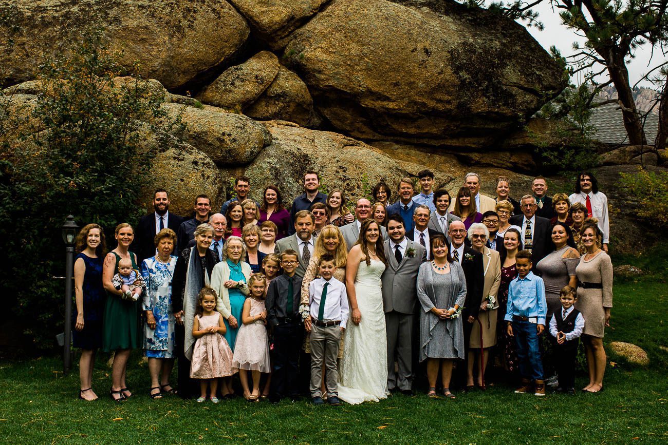 Group family picture at wedding
