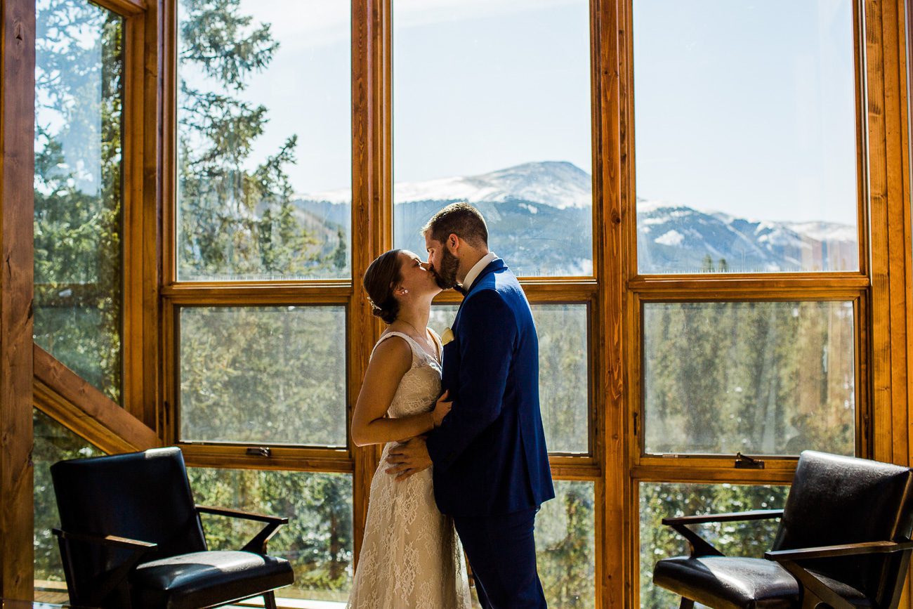 First look at wedding in Breckenridge Colorado