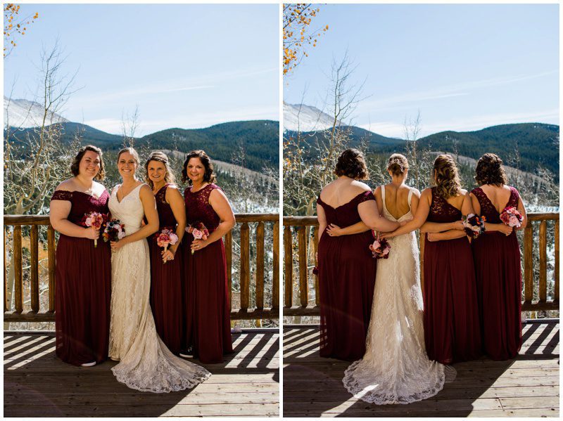 The Lodge at Breckenridge bridesmaid photos on deck