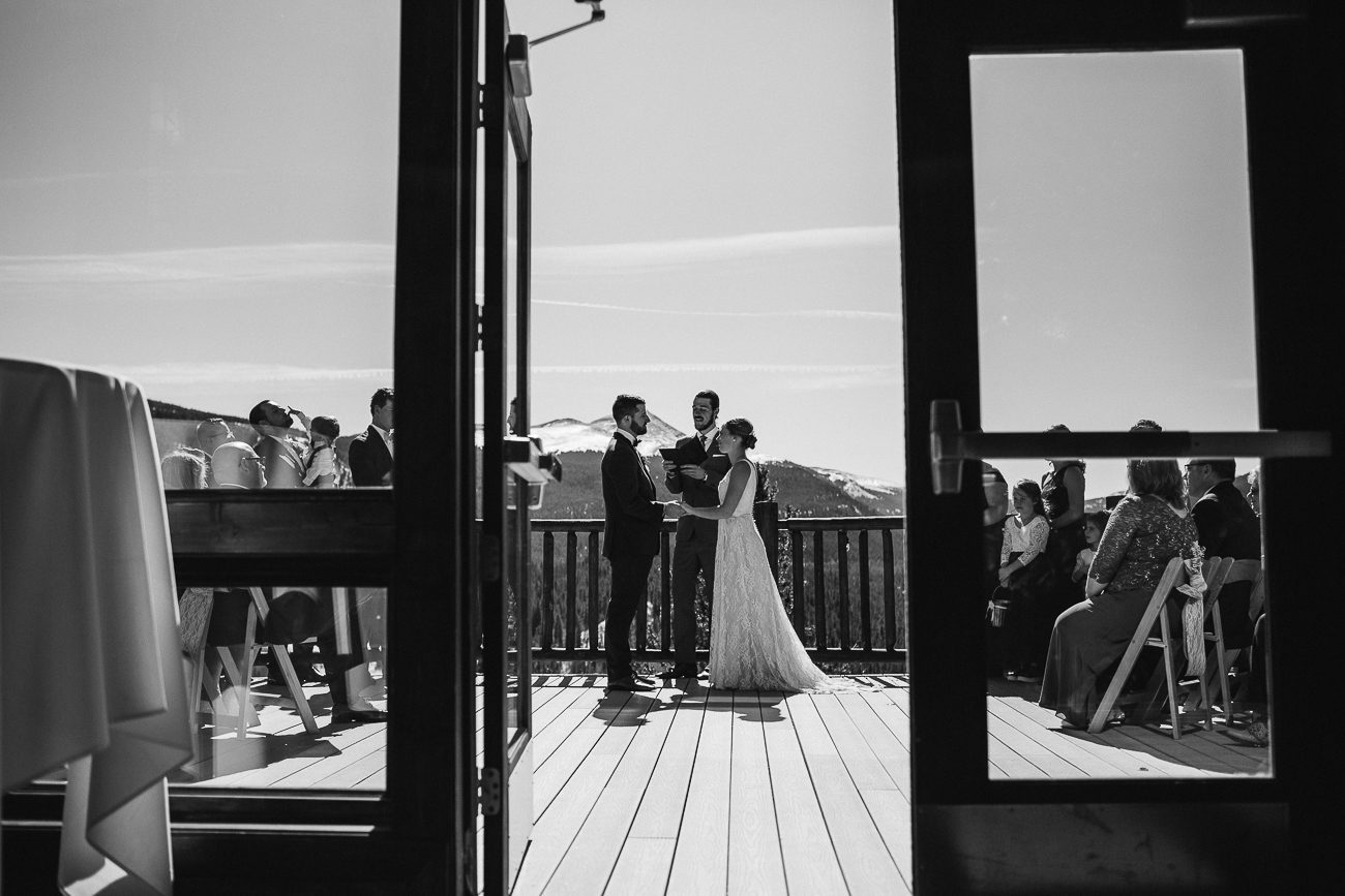 Lodge at Breckenridge wedding ceremony on deck