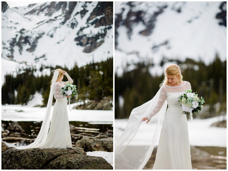 Wedding pictures at Dream Lake Estes Park