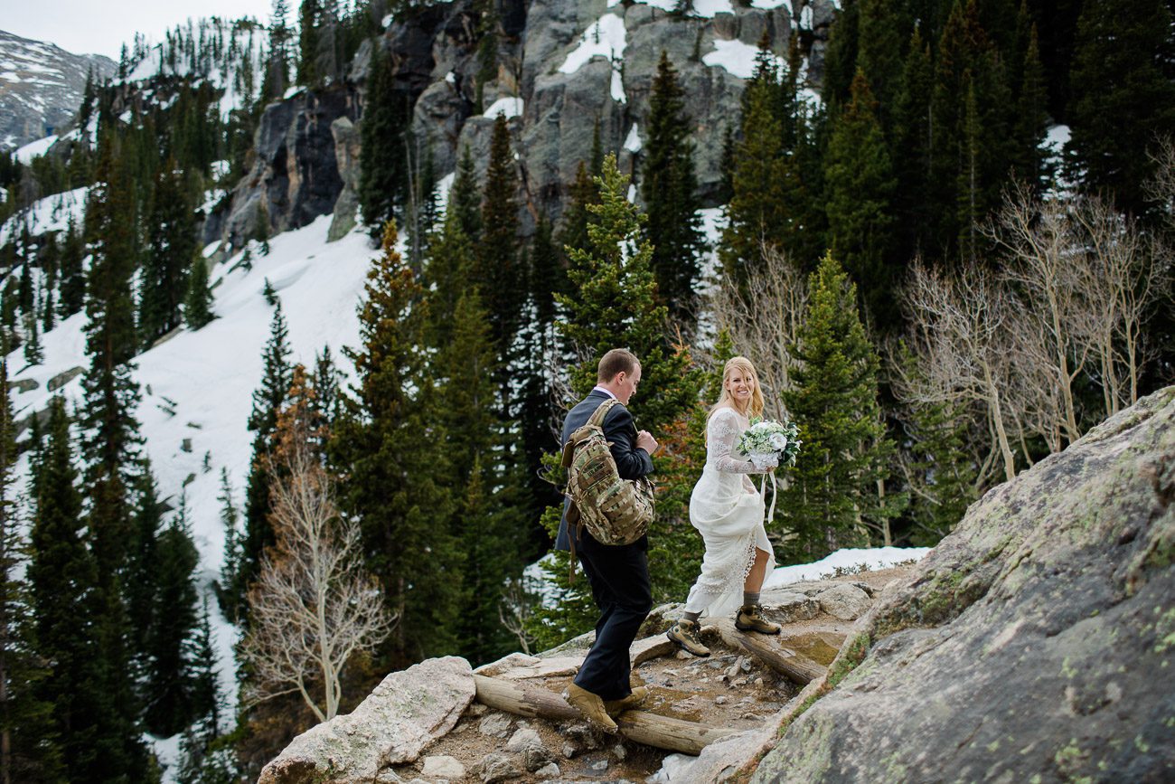 Hiking elopement photographers