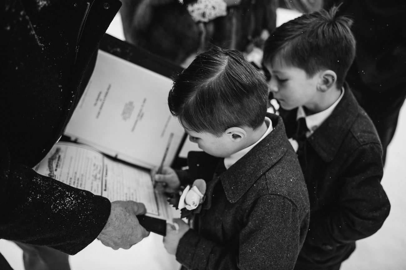 Children signing marriage license Colorado