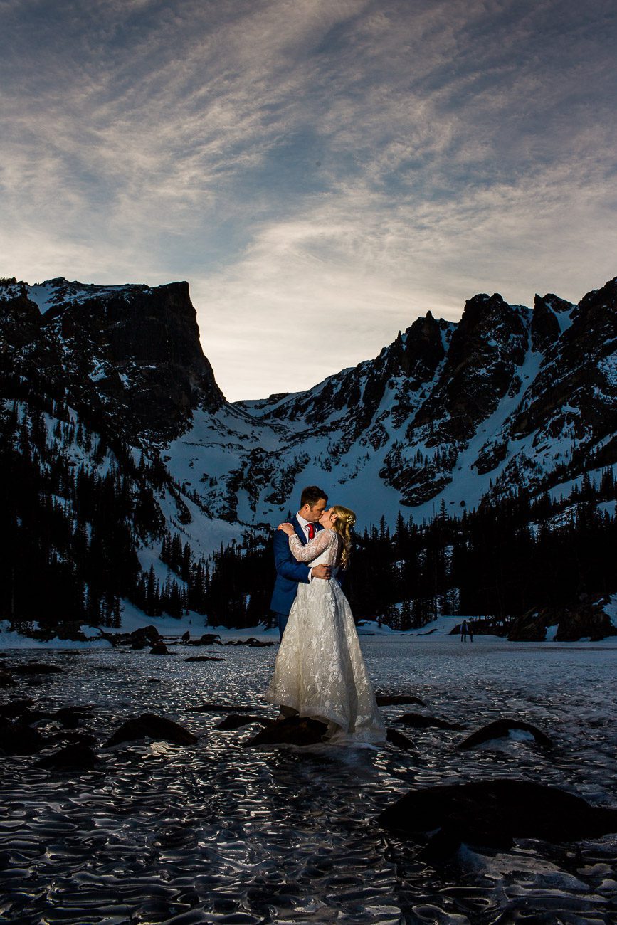 Best Dream Lake Wedding Picture in Rocky Mountain National Park Colorado
