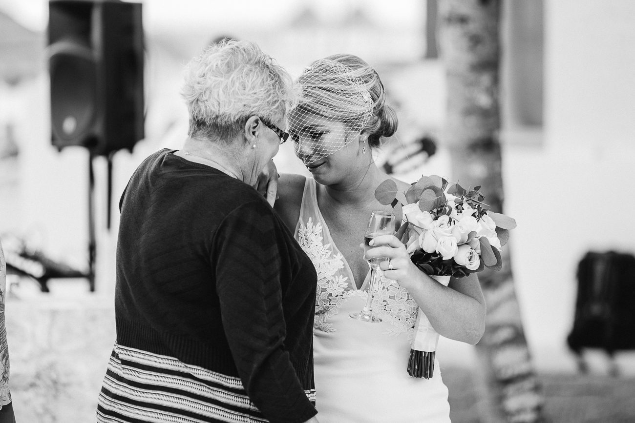 Emotional moment between bride and grandmother