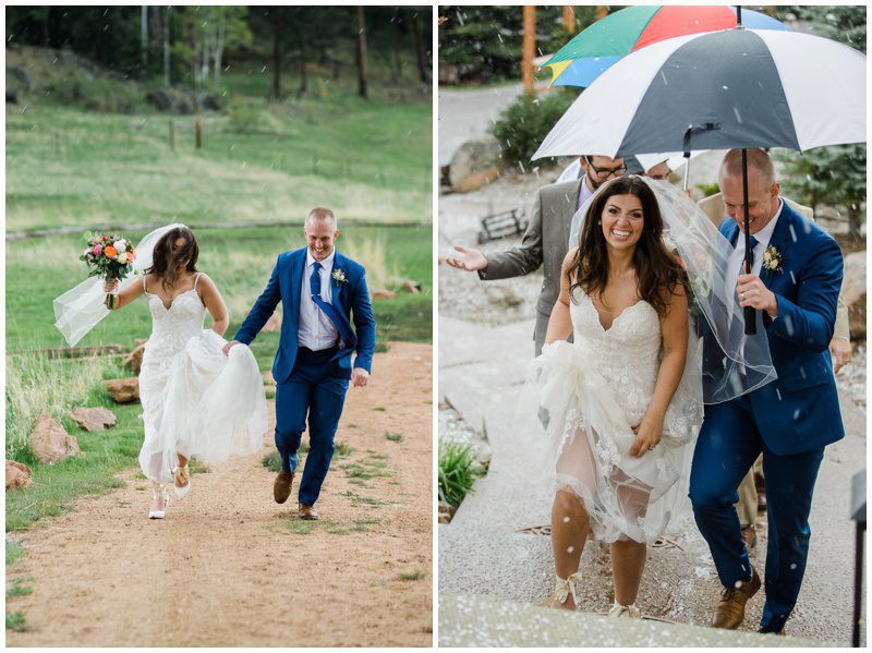 Rainy wedding day photos