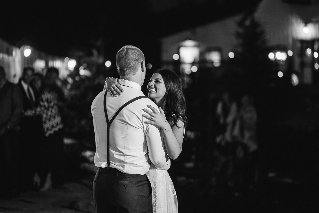 First dance on patio at Deer Creek Valley Ranch