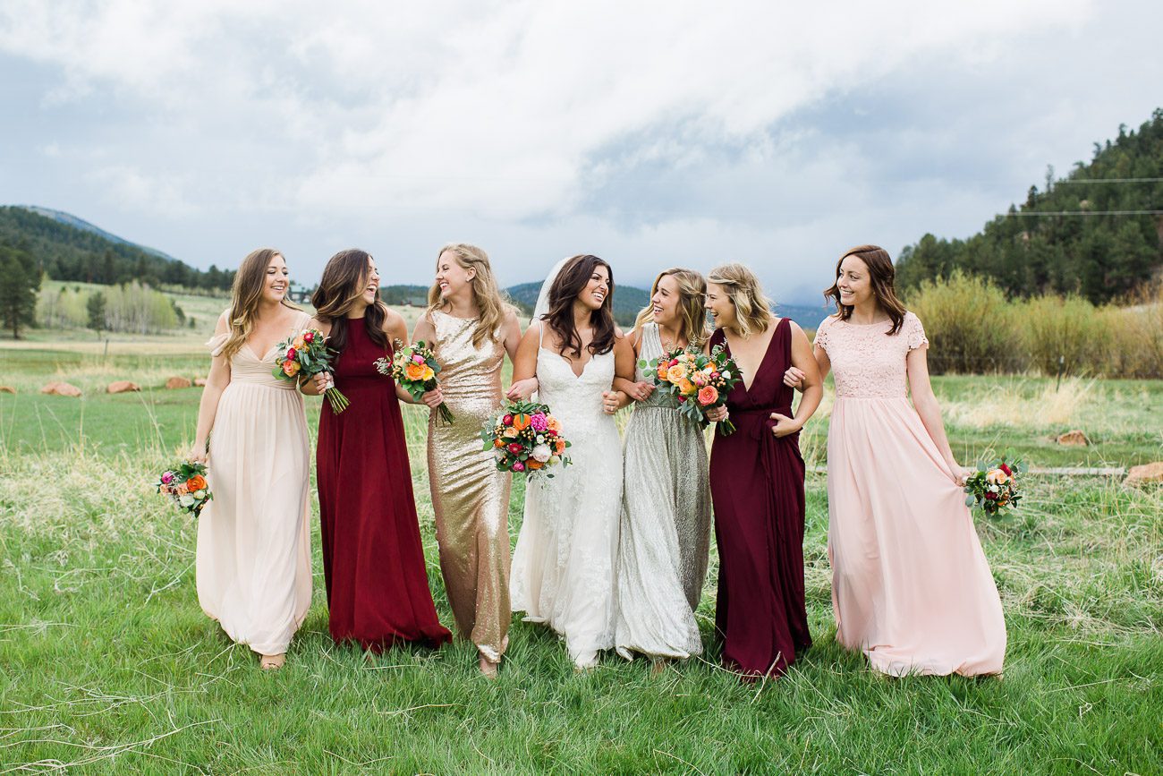 Spring wedding inspiration, bridesmaids mix and match ideas