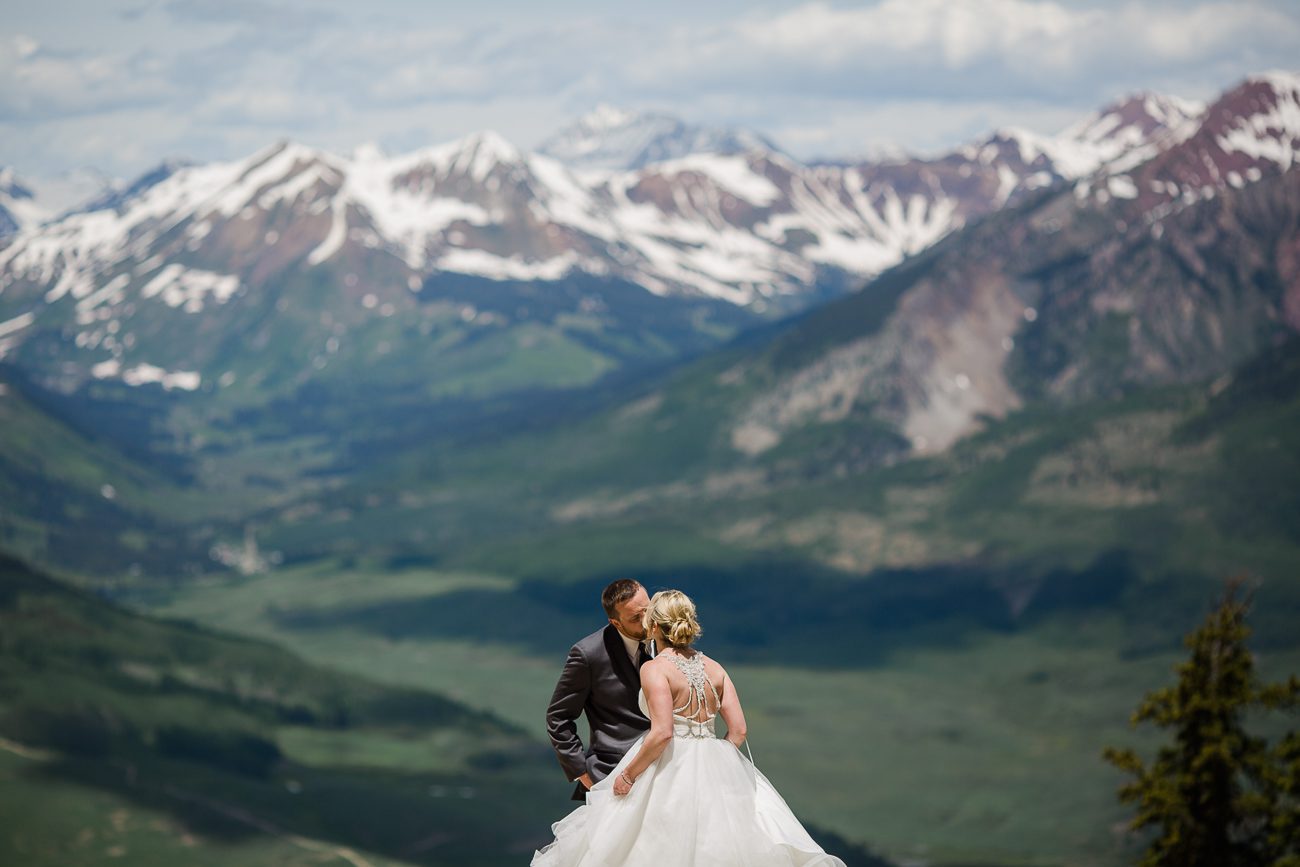 Red Lady Crested Butte wedding photo