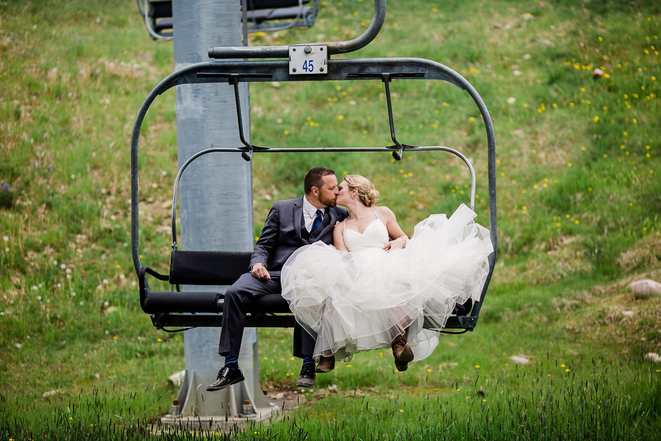 Red Lady Ski Lift Crested Butte Wedding