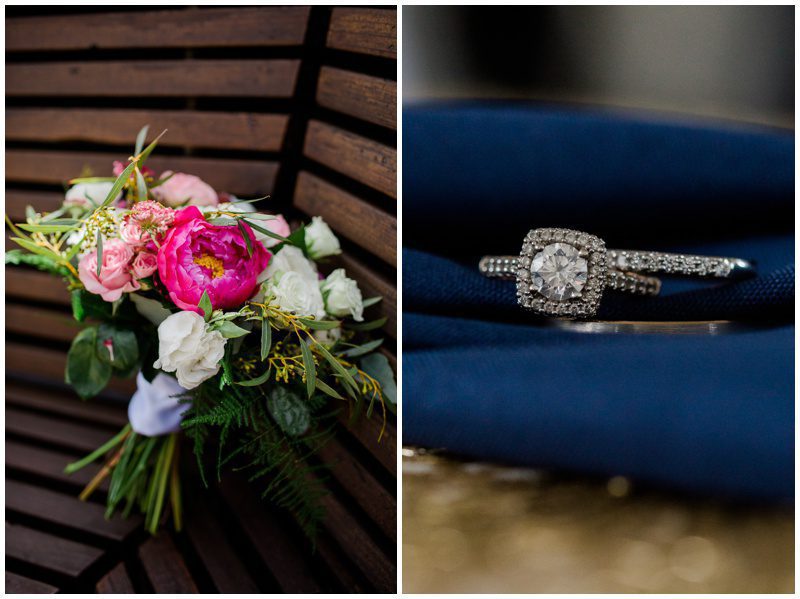 Pink and Navy wedding details