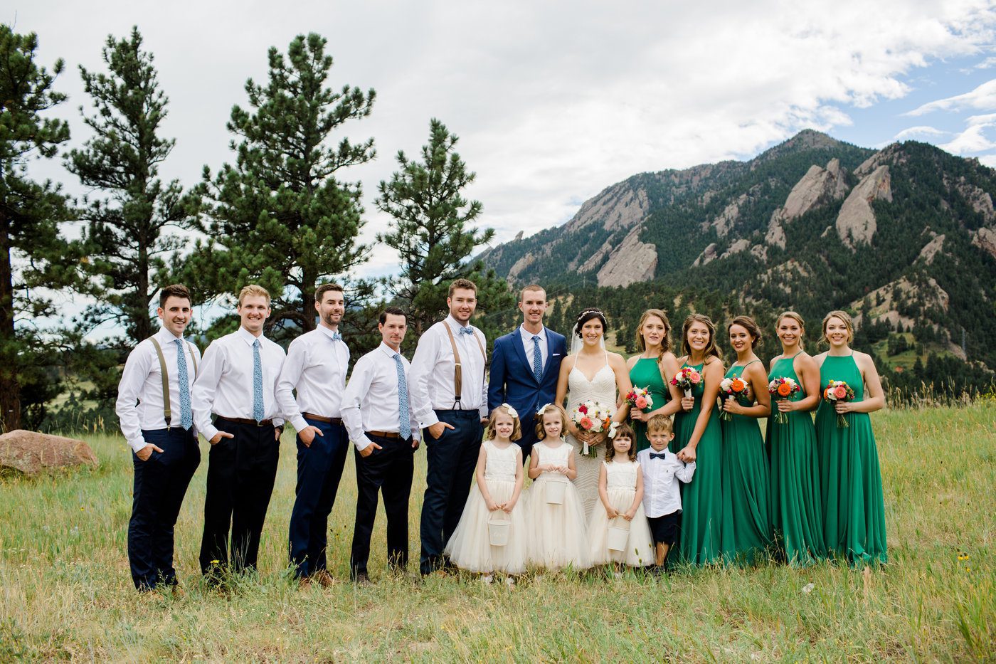 Bridal Party Photos in Boulder Colorado Wedding