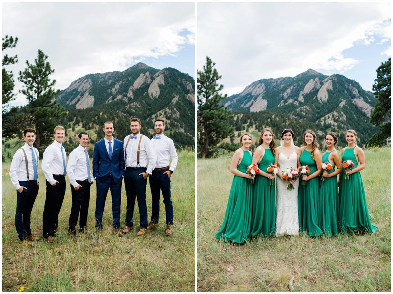 Wedding party photos Boulder Colorado