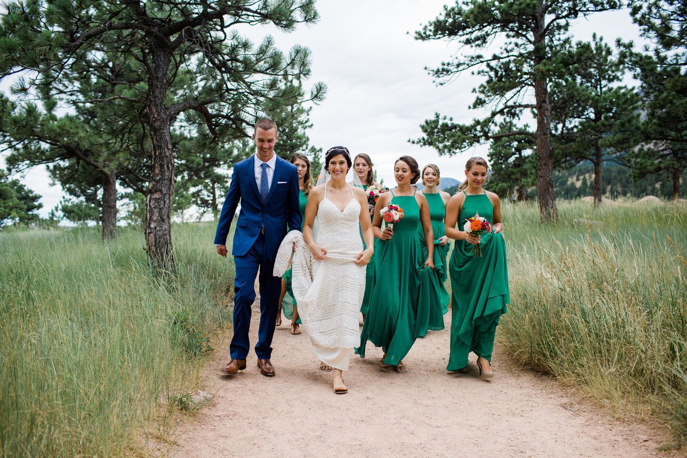 Wedding party photos Boulder Colorado