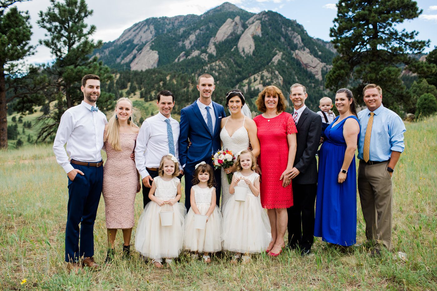 Family wedding photo in Boulder colorado