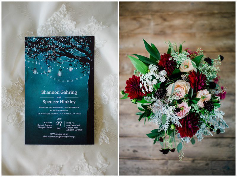 Wedding flowers and wedding invitations