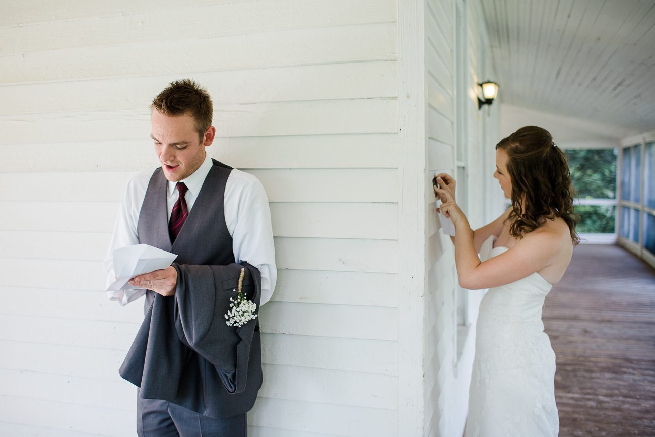 Letter exchange on wedding day