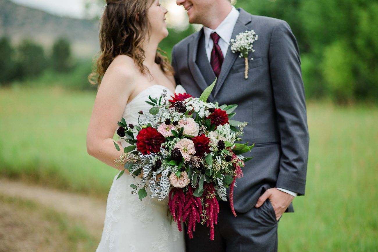 Beautiful red and pink wedding bouquet