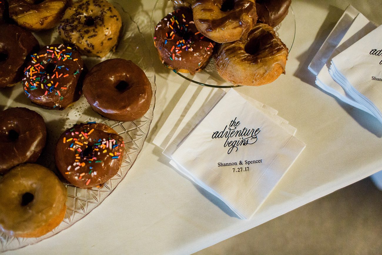 Donuts at wedding reception