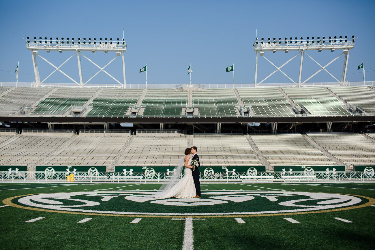 CSU stadium wedding photo