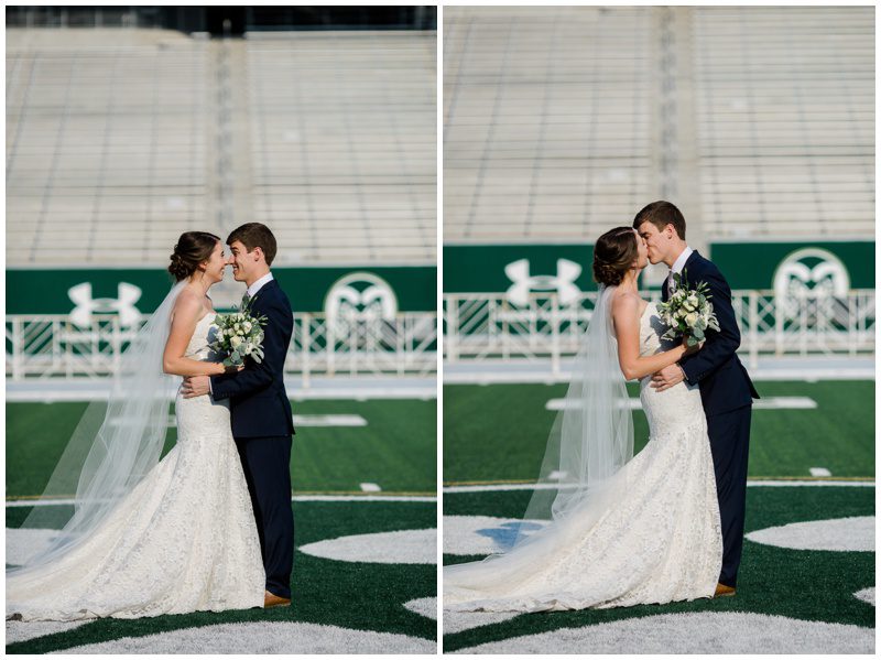Colorado State University football stadium wedding photos