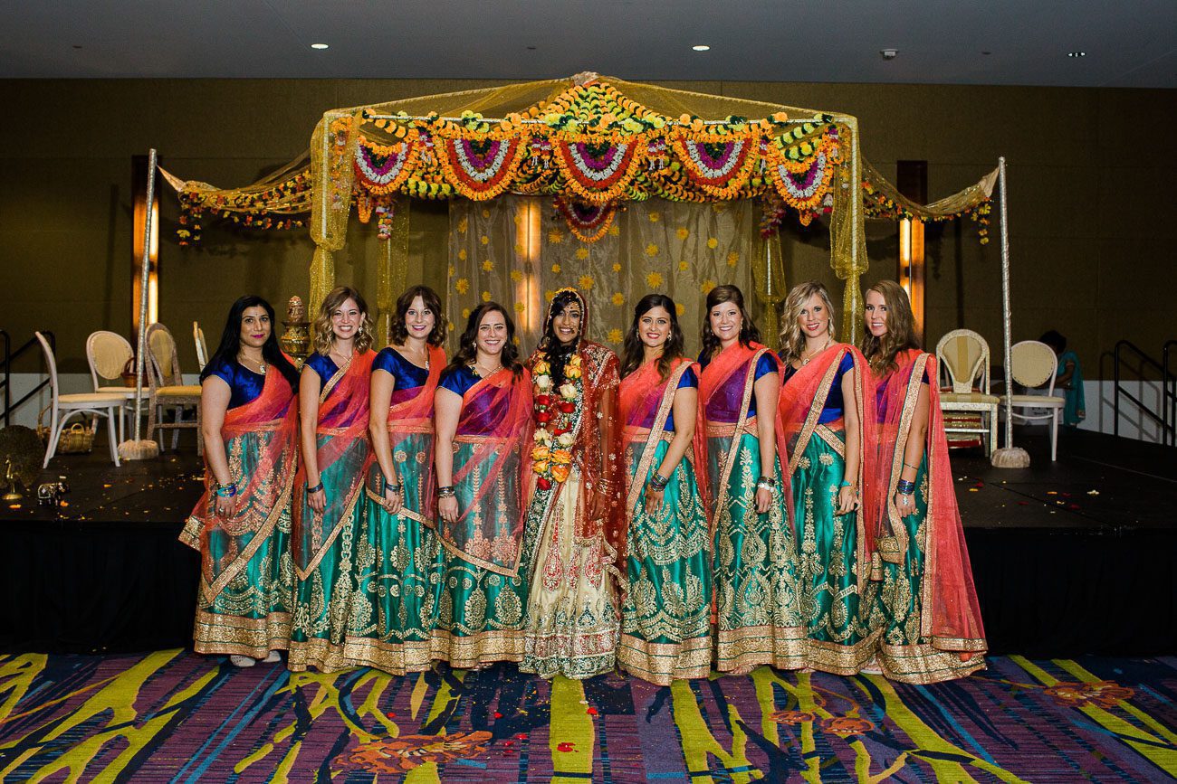 Indian saris for bridesmaids