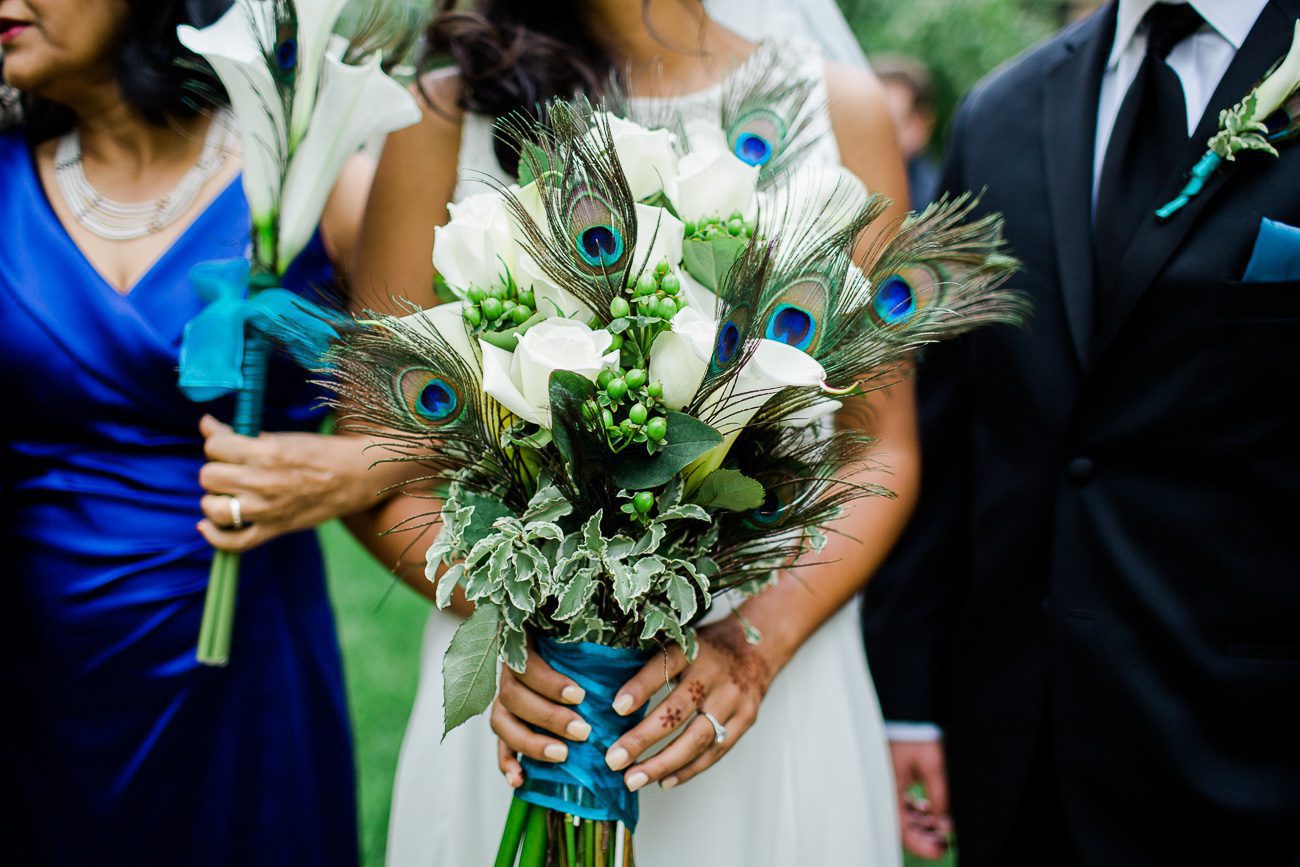 Peacock wedding flowers