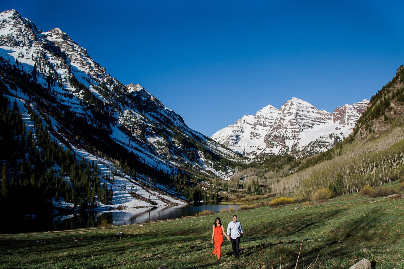engagement session at Maroon Bells Colorado