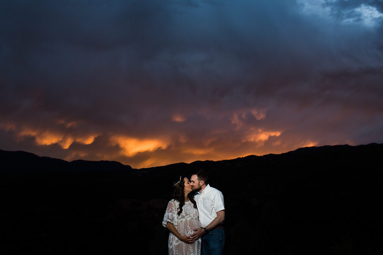 Garden of the Gods sunset maternity picture