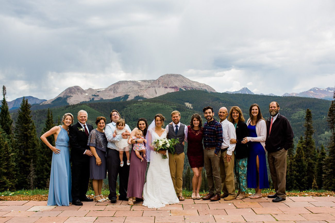 Group wedding picture at Purgatory Resort