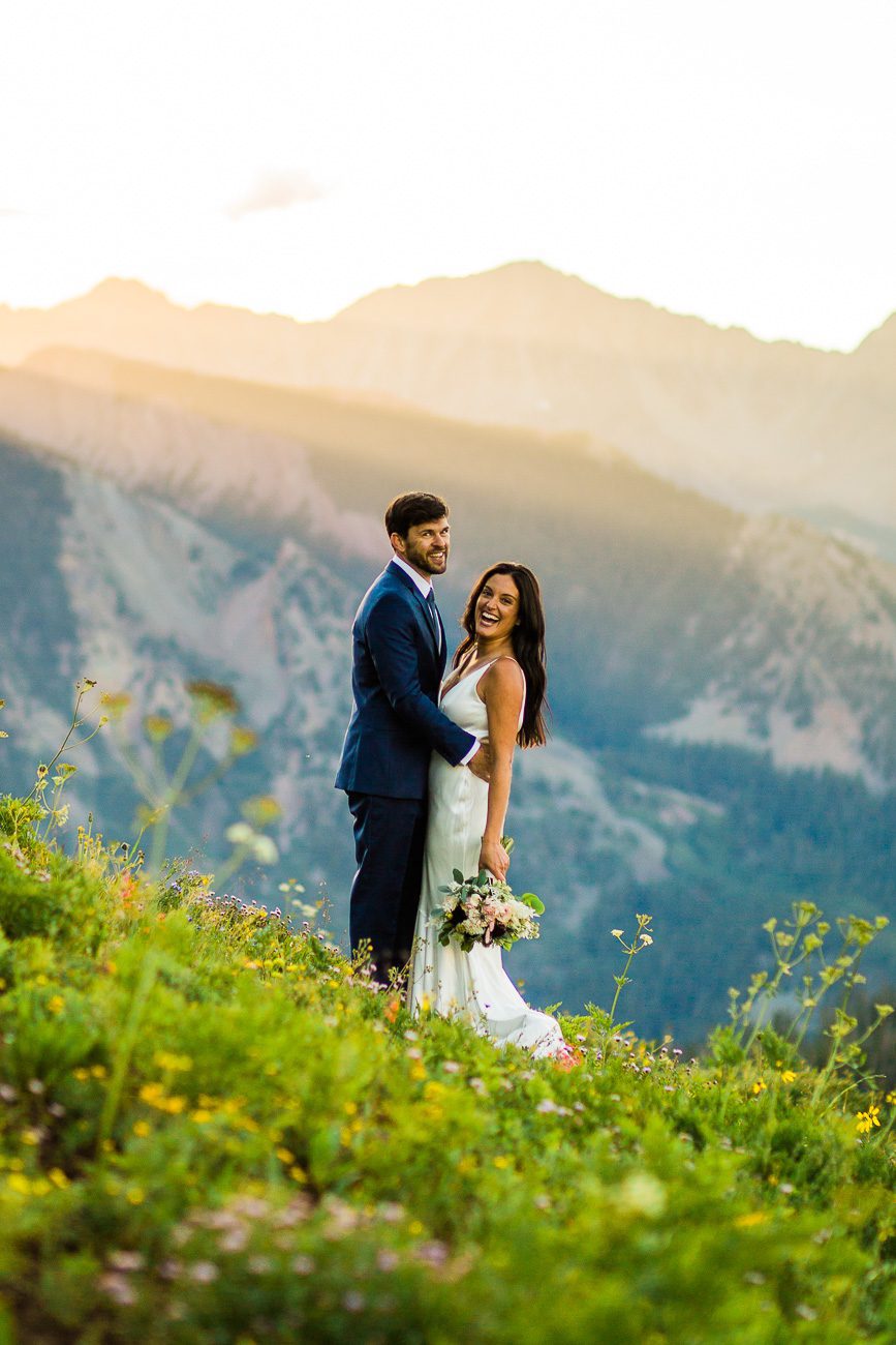Sunrise mountain wedding Colorado